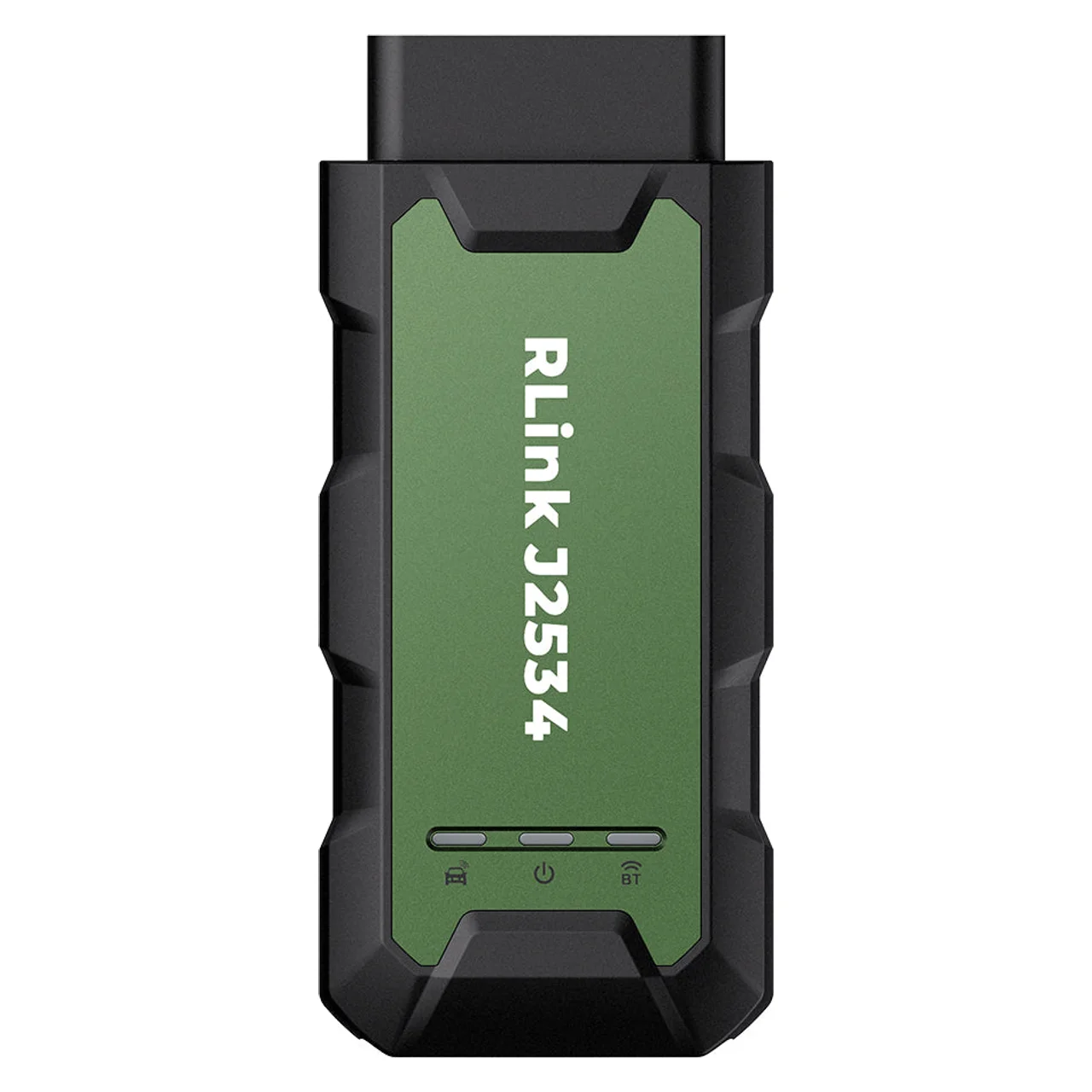 TOPDON RLink J2534 — green and black pass-thru interface with CAN-FD and DoIP support