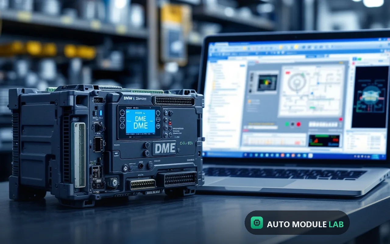 Macro view of BMW DME circuit board with EEPROM access